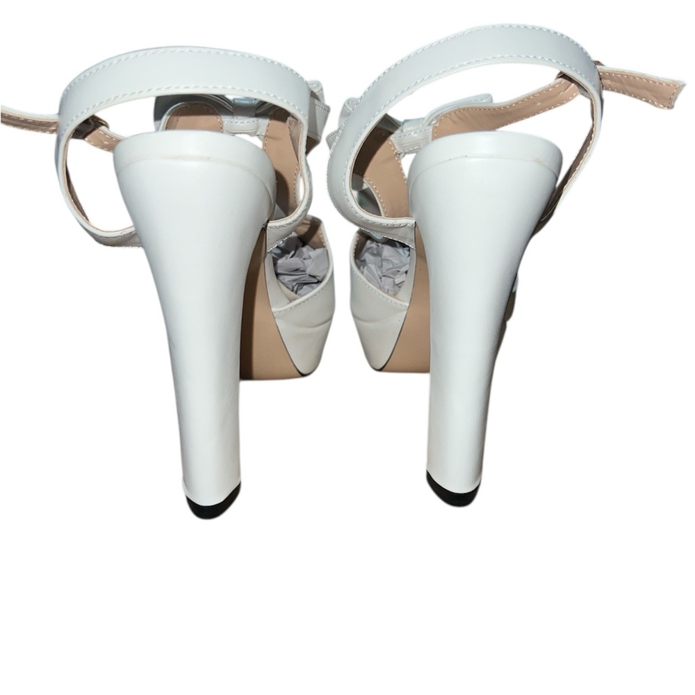 New Elegant white Pump hi heels Peep-Toe Bow platform heels party wedding office - Picture 7 of 13